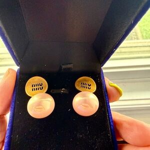 Elegant Gold and Pink pearl Earrings